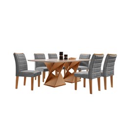 Conjunto Sala De Jantar Genova Tampo Vidro/MDF com 6 Cadeiras Genova Smart Plus  - 14