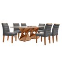 Ver imagem 2 de Conjunto Sala de Jantar Genova Tampo Vidro/MDF com 6 Cadeiras Genova Smart Plus