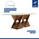Ver imagem 2 de Conjunto Sala de Jantar Mesa 6 Cadeiras Tampo de Vidro Genova Chocolate/Off White/Bege Escuro