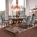 Ver imagem 1 de Conjunto Sala de Jantar Genova Tampo Vidro/MDF com 6 Cadeiras Luísa Smart Plus