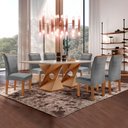 Ver imagem 1 de Conjunto Sala de Jantar Genova Tampo Vidro/MDF com 6 Cadeiras Luísa Smart Plus