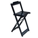 Ver imagem 4 de Kit 4 Conjuntos de Mesa Bistrô Dobravel em Madeira Maciça com 3 Banquetas Altas - Preto