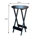 Ver imagem 5 de Kit 4 Conjuntos de Mesa Bistrô Dobravel em Madeira Maciça com 3 Banquetas Altas - Preto