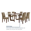 Ver mais imagens de Conjunto Sala de Jantar Mesa 6 Cadeiras Vidro e MDF Nápoles Luísa Chocolate/Off White/Veludo Bege Escuro