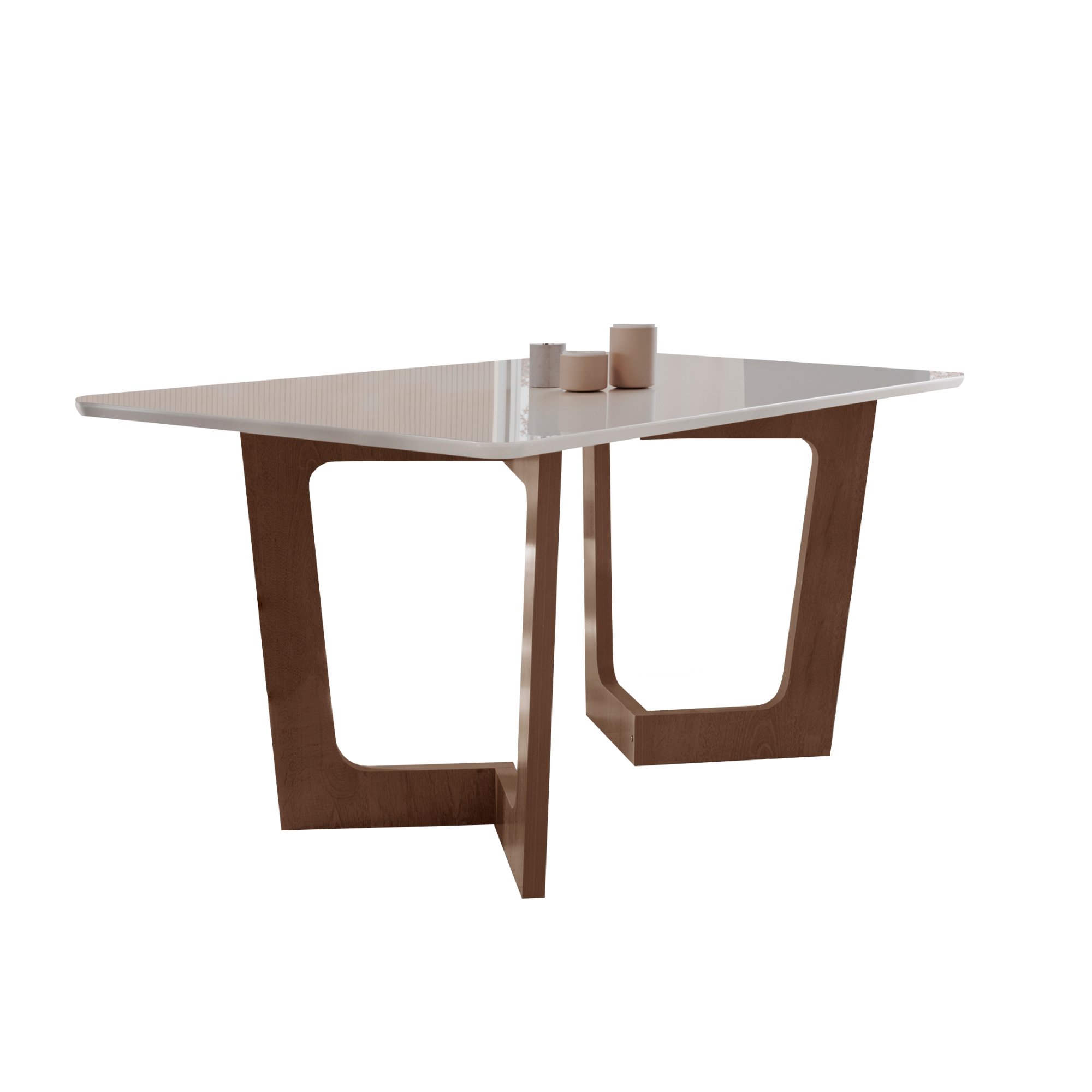 Conjunto Sala De Jantar Nápoles Tampo Vidro/MDF com 6 Cadeiras Luísa Smart Plus Cel Móveis - 10