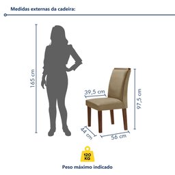 Conjunto Sala De Jantar Nápoles Tampo Vidro/MDF com 6 Cadeiras Luísa Smart Plus  - 10