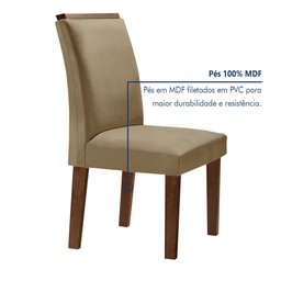 Conjunto Sala De Jantar Nápoles Tampo Vidro/MDF com 6 Cadeiras Luísa Smart Plus  - 5
