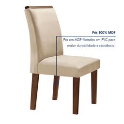 Conjunto Sala De Jantar Nápoles Tampo Vidro/MDF com 6 Cadeiras Luísa Smart Plus  - 5