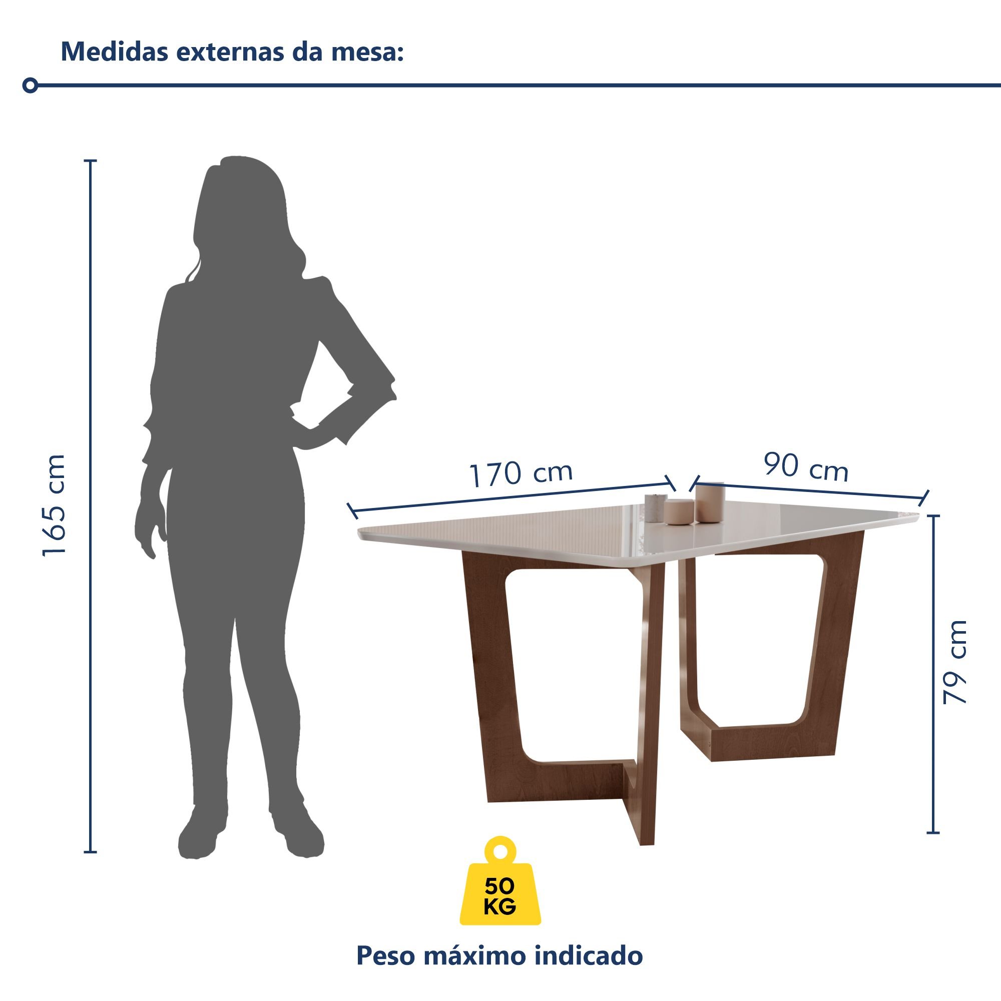 Conjunto Sala De Jantar Nápoles Tampo Vidro/MDF com 6 Cadeiras Luísa Smart Plus  - 9