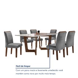 Conjunto Sala De Jantar Nápoles Tampo Vidro/MDF com 6 Cadeiras Luísa Smart Plus  - 8