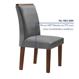 Conjunto Sala De Jantar Nápoles Tampo Vidro/MDF com 6 Cadeiras Luísa Smart Plus  - 5