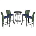 Ver imagem 1 de Mesa Bistro e 4 Banquetas Roma Preta Corda Náutica 10 Trama Original