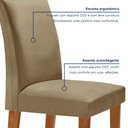 Ver imagem 6 de Conjunto Sala de Jantar Mesa 6 Cadeiras Tampo de Vidro Nápoles Cinamomo/Off White/Bege Escuro