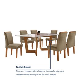Conjunto Sala De Jantar Nápoles Tampo Vidro/MDF com 6 Cadeiras Luísa Smart Plus  - 8