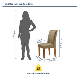 Conjunto Sala De Jantar Nápoles Tampo Vidro/MDF com 6 Cadeiras Luísa Smart Plus  - 10