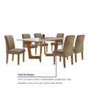 Ver mais imagens de Conjunto Sala de Jantar Mesa 6 Cadeiras Tampo de Vidro Nápoles Cinamomo/Off White/Bege Escuro
