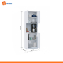 Ver imagem 7 de Armário Multiuso 4 Portas Organizador Compacto Branco com Nicho para Café e Cozinha