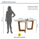 Ver imagem 3 de Conjunto Mesa de Jantar 6 Cadeiras Tampo Vidro/MDF Nápoles Luísa