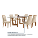 Ver imagem 4 de Conjunto Mesa de Jantar 6 Cadeiras Tampo Vidro/MDF Nápoles Luísa