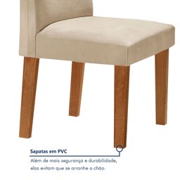 Conjunto Sala De Jantar Nápoles Tampo Vidro/MDF com 6 Cadeiras Luísa Smart Plus  - 7