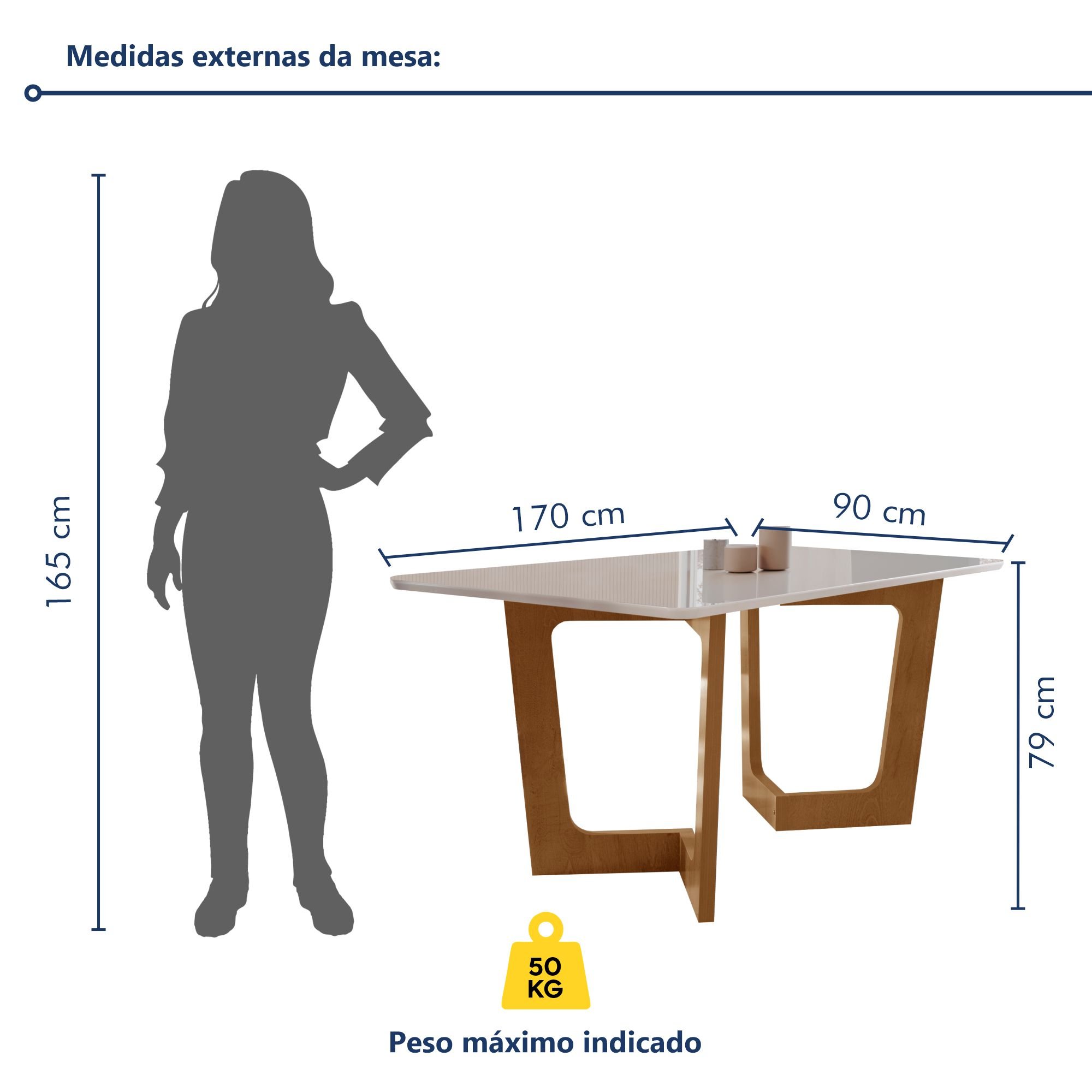 Conjunto Sala De Jantar Nápoles Tampo Vidro/MDF com 6 Cadeiras Luísa Smart Plus  - 9