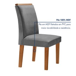 Conjunto Sala De Jantar Nápoles Tampo Vidro/MDF com 6 Cadeiras Luísa Smart Plus  - 5