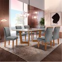 Ver imagem 1 de Conjunto Sala de Jantar Nápoles Tampo Vidro/MDF com 6 Cadeiras Luísa Smart Plus