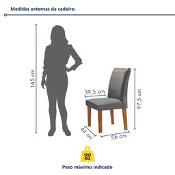Conjunto Sala De Jantar Nápoles Tampo Vidro/MDF com 6 Cadeiras Luísa Smart Plus  - 10