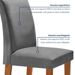Conjunto Sala De Jantar Nápoles Tampo Vidro/MDF com 6 Cadeiras Luísa Smart Plus  - 6