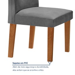 Conjunto Sala De Jantar Nápoles Tampo Vidro/MDF com 6 Cadeiras Luísa Smart Plus  - 7