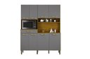 Ver imagem 1 de Cozinha Pratic 158 cm com 8 Portas e 1 Gaveta Cinamomo/Cinza