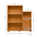 Ver imagem 3 de Armário Multiuso Fruteira Sollys 2 Portas Cesto Metal Nicho Microondas - Freijó