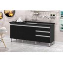 Ver imagem 2 de Gabinete para Pia 2 Metros Balcão 100% Mdf com Puxador em Alumínio Inteiro Chapa de 15mm Ultimas Uni