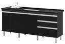 Ver imagem 1 de Gabinete para Pia 2 Metros Balcão 100% Mdf com Puxador em Alumínio Inteiro Chapa de 15mm Ultimas Uni