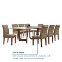 Ver mais imagens de Conjunto Sala de Jantar Mesa 8 Cadeiras Vidro e MDF Nápoles Genova Chocolate/Off White/Veludo Bege Escuro