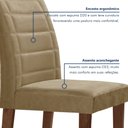 Ver imagem 6 de Conjunto Sala de Jantar Mesa 8 Cadeiras Vidro e MDF Nápoles Genova Chocolate/Off White/Veludo Bege Escuro