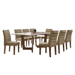 Conjunto Sala De Jantar Nápoles Tampo Vidro/MDF com 8 Cadeiras Genova Smart Plus  - 14
