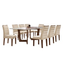 Conjunto Sala De Jantar Nápoles Tampo Vidro/MDF com 8 Cadeiras Genova Smart Plus  - 14