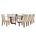 Ver imagem 2 de Conjunto Sala de Jantar Nápoles Tampo Vidro/MDF com 8 Cadeiras Genova Smart Plus