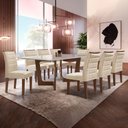 Ver imagem 1 de Conjunto Sala de Jantar Nápoles Tampo Vidro/MDF com 8 Cadeiras Genova Smart Plus