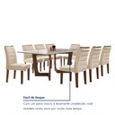 Ver mais imagens de Conjunto Sala de Jantar Nápoles Tampo Vidro/mdf com 8 Cadeiras Genova Smart Plus
