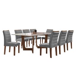 Conjunto Sala De Jantar Nápoles Tampo Vidro/MDF com 8 Cadeiras Genova Smart Plus  - 14