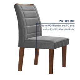 Conjunto Sala De Jantar Nápoles Tampo Vidro/MDF com 8 Cadeiras Genova Smart Plus  - 5