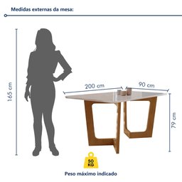 Conjunto Sala De Jantar Nápoles Tampo Vidro/MDF com 8 Cadeiras Genova Smart Plus  - 9