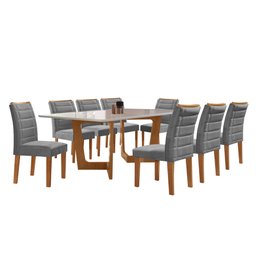 Conjunto Sala De Jantar Nápoles Tampo Vidro/MDF com 8 Cadeiras Genova Smart Plus  - 14