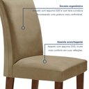 Ver imagem 7 de Conjunto Sala de Jantar Mesa 8 Cadeiras Tampo de Vidro Nápoles Chocolate/Off White/Bege Escuro