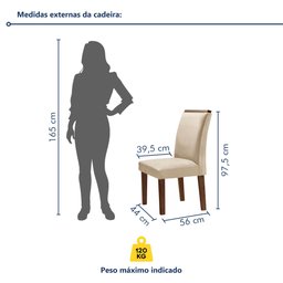Conjunto Sala De Jantar Nápoles Tampo Vidro/MDF com 8 Cadeiras Luísa Smart Plus  - 11