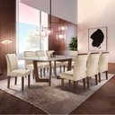 Ver imagem 1 de Conjunto Sala de Jantar Nápoles Tampo Vidro/MDF com 8 Cadeiras Luísa Smart Plus