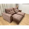 Sofá Retrátil Reclinável 2,30 M Marrom 500 Manuela - 1
