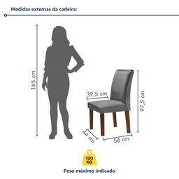 Conjunto Sala De Jantar Nápoles Tampo Vidro/MDF com 8 Cadeiras Luísa Smart Plus  - 10